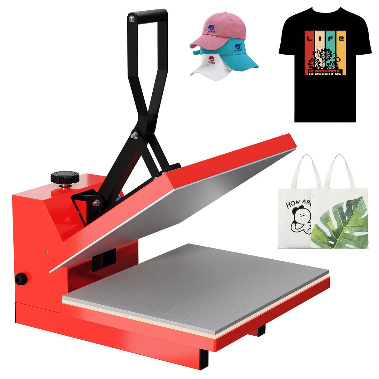 Heat Press 16"x20", Heat Press Machine, Even Heating Technology, Large Operating Panel, Industrial Digital Heat Transfer Machine Sublimation for T-Shirts, Clothes, Canvas Bags, Red GarveeTech