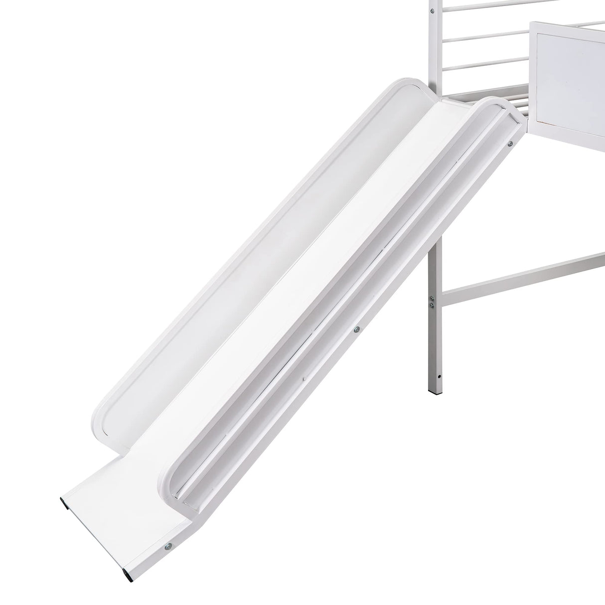 Harper & Bright Designs Twin Size House Loft Bed with Slide, Metal Loft Bed Frame Twin with Ladder, Kids Playhouse Loft Bed with Writing Board for Girls Boys, No Box Spring Needed, White Harper & Bright Designs