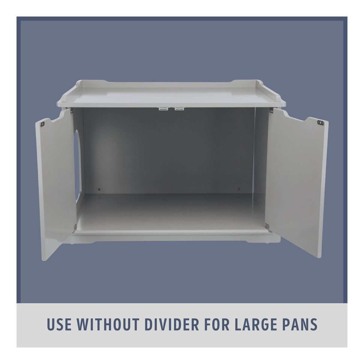 TRIXIE XL Furniture Litter Box Enclosure (White), Hidden Litter Box for Cats with Openings on Either Ends & Large Ventilations Slots, Double Doors for Easy Cleaning, Removable Divider TRIXIE