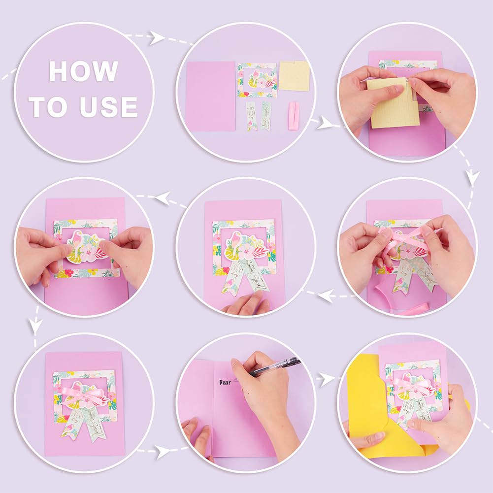 AHANDMAKER Handmade DIY Greeting Card Kits 15 Blank Cards 15 Colorful Envelopes DIY Greeting Card Making Kit Giftable DIY Greeting Card for Teachers' Day Thanksgiving Christmas Birthday AHANDMAKER