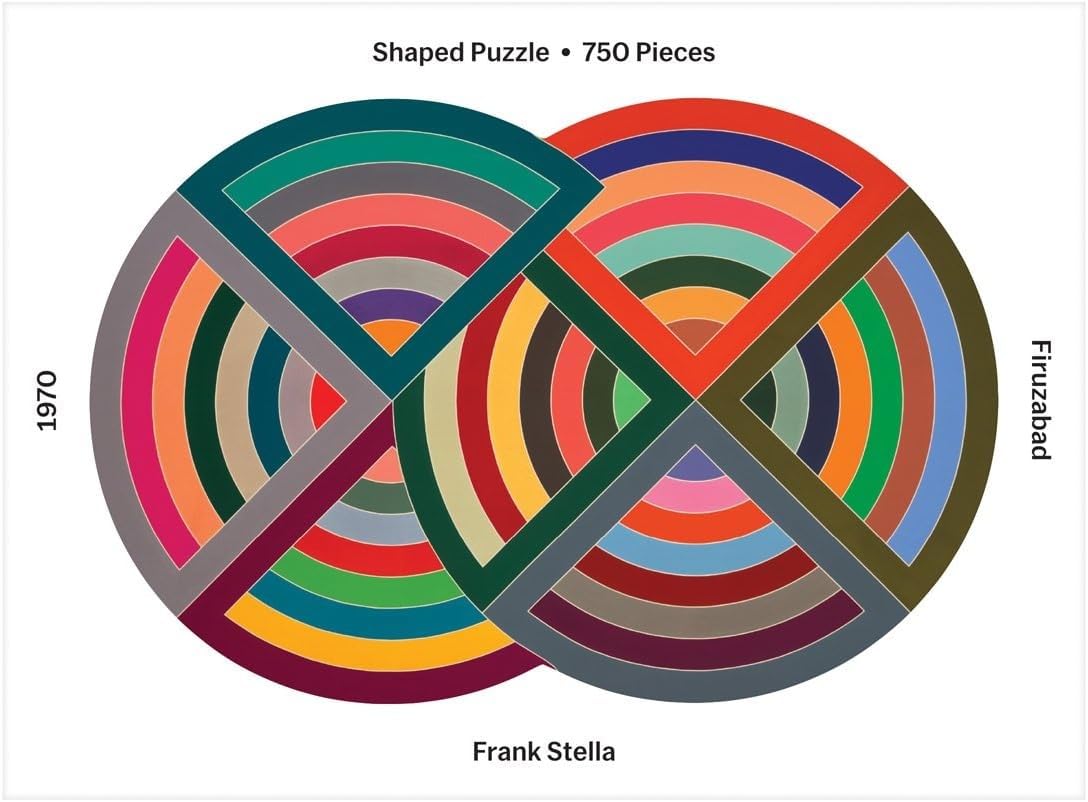 Galison MoMA Frank Stella Shaped Jigsaw Puzzle, 750 Pieces, 28.3” x 21” – Colorful Geometric Painting, Die-Cut Puzzle Galison