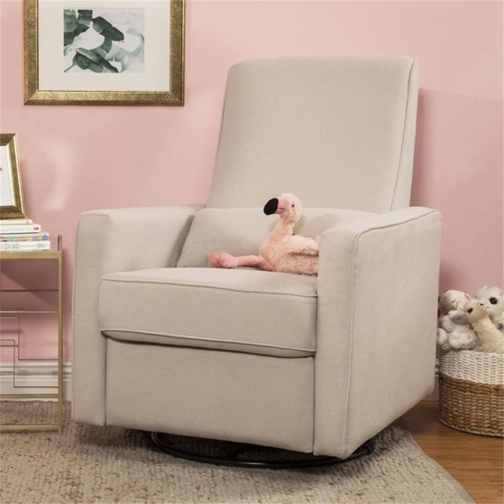 DaVinci Piper 360° Swivel Rocker Recliner Chair - Glider Rocking Chair for Nursery and Living Room- GREENGUARD Gold, FSC & Certi-PUR US Certified - Ultra Comfy Glider Recliner Nursery Chair - Cream DaVinci