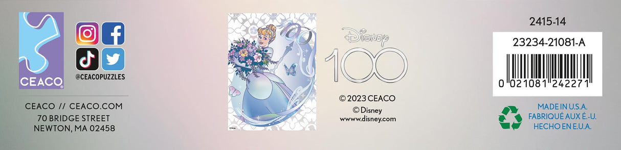 Ceaco - Disney's 100th Anniversary - Platinum Princess Cinderella - 500 Piece Jigsaw Puzzle Ceaco