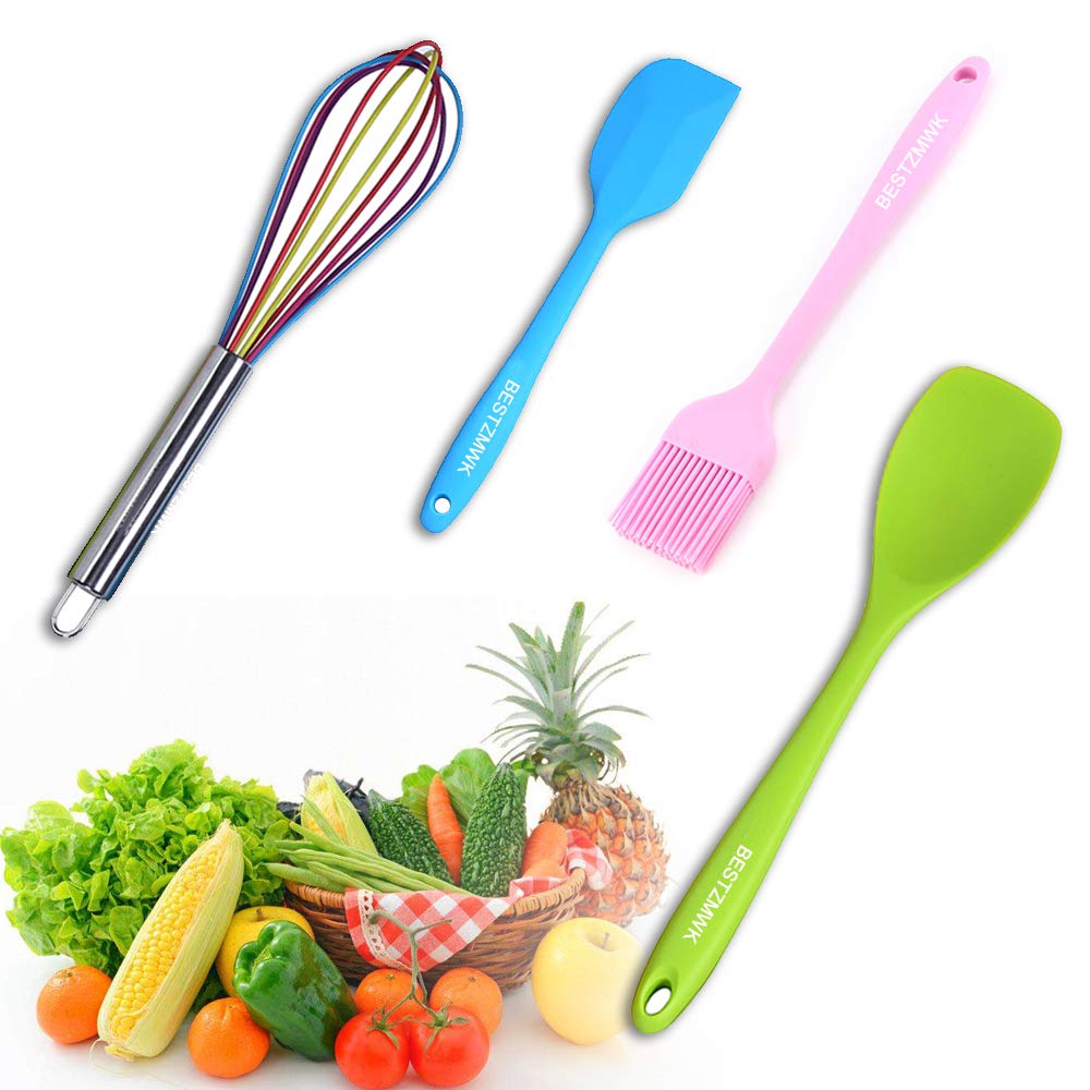 Kitchen Utensil Set - 11 Cooking Utensils - Colorful Silicone Kitchen Utensils - Nonstick Cookware with Spatula Set - Colored Best Kitchen Tools Kitchen Gadgets(Multi) BESTZMWK