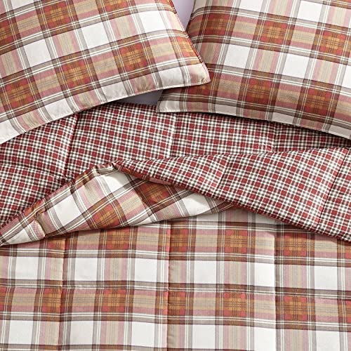 Eddie Bauer - Queen Comforter Set, Soft & Reversible Alt Down Bedding, Medium Weight for Year Round Comfort, 3 Piece Bed Set with Matching Shams (Edgewood Red) Eddie Bauer