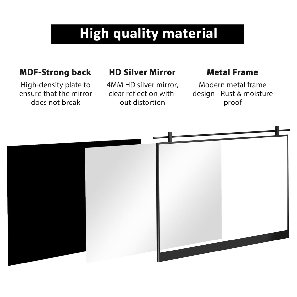 MYTHFUL 40x28 Inch Rectangle Bathroom Vanity Mirror for Wall Mounted Over Sink Farmhouse Rustic Matte Black Frame Barn Door Mirrors Foyer Entryway Decor MYTHFUL