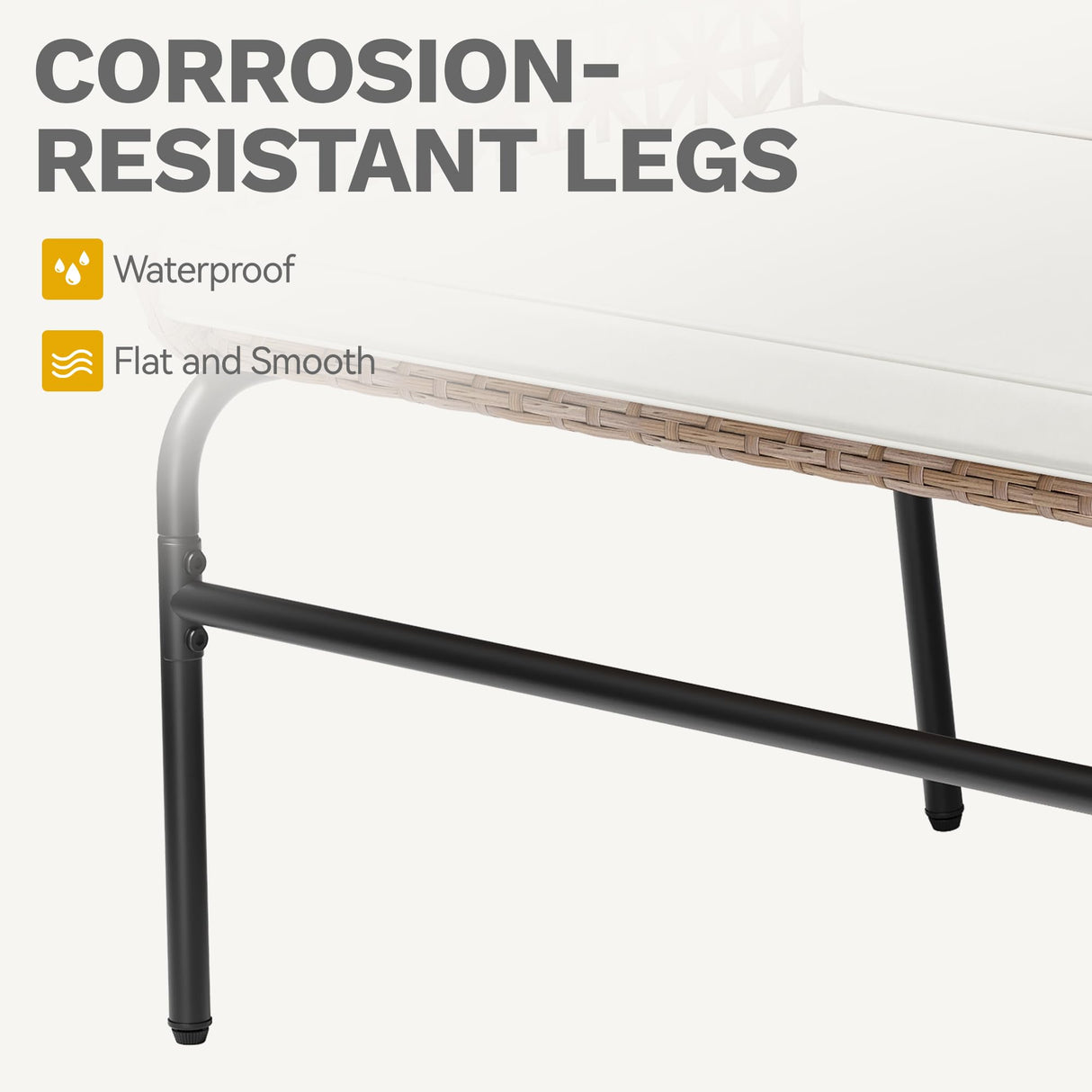 DWVO Outdoor Loveseat, All Weather Wicker Patio Sofa with Soft Cushions & High Back, Porch Furniture for Backyard, Balcony and Deck, Beige DWVO