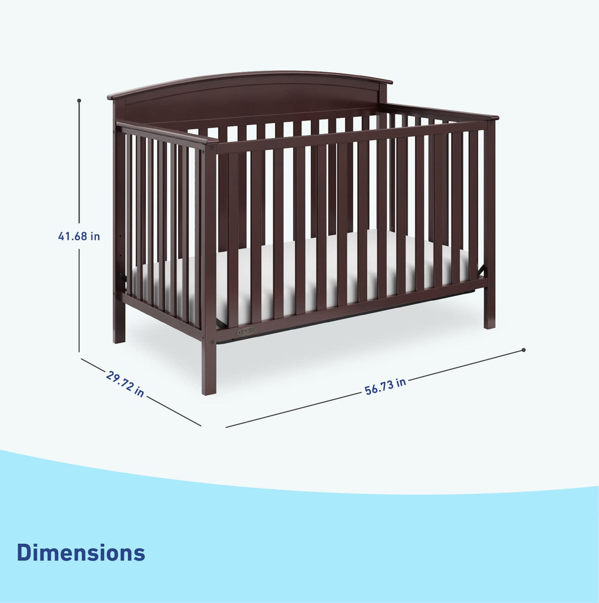 Graco Benton 5-in-1 Convertible Crib (Espresso) – GREENGUARD Gold Certified, Converts from Baby Crib to Toddler Bed, Daybed and Full-Size Bed, Fits Standard Full-Size Crib Mattress Graco