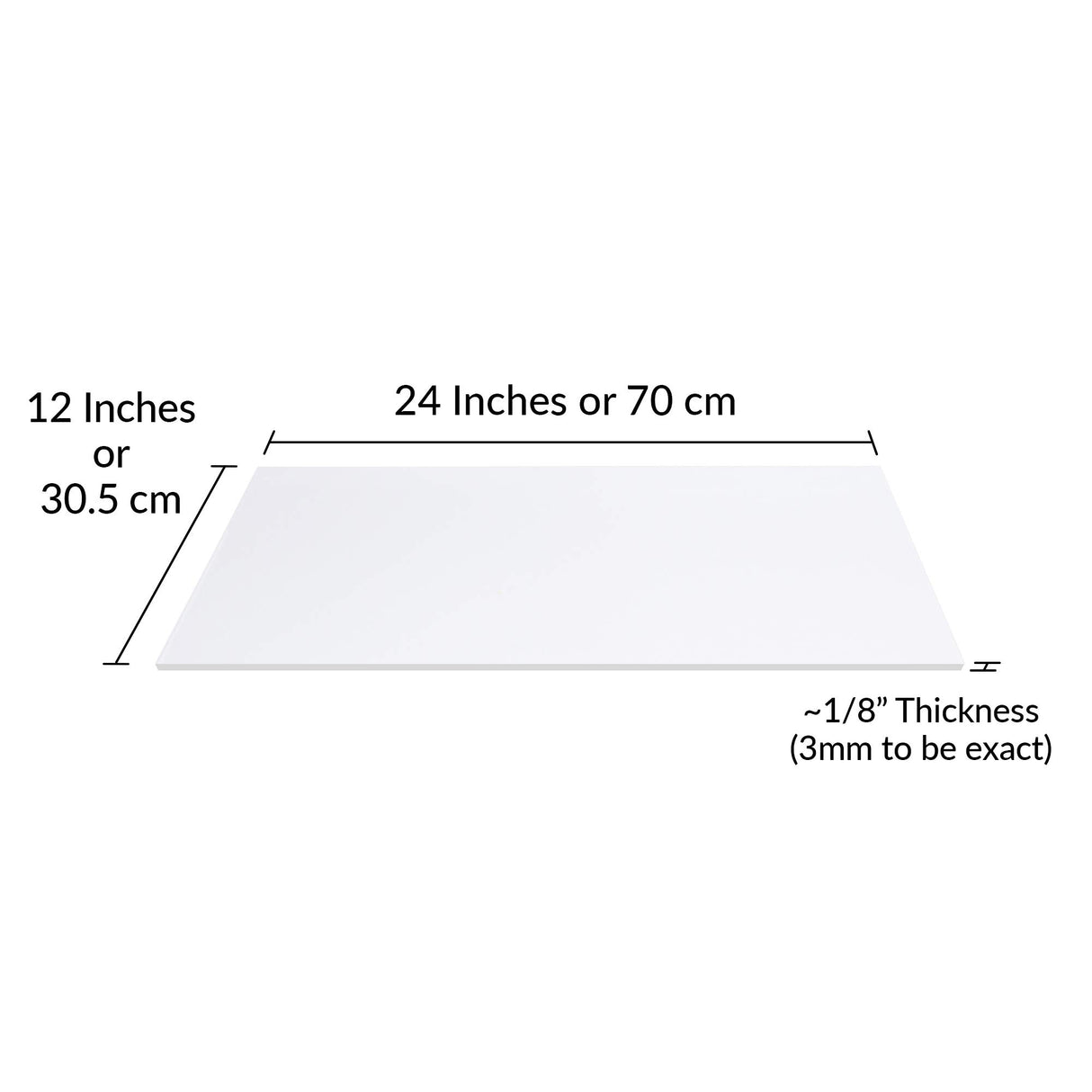 SimbaLux Acrylic Sheet Clear Cast Plexiglass 12" x 24" Long Panel 1/8" Thick (3mm) Transparent Plastic Plexi Glass Board with Protective Paper for Signs, DIY Display Projects, Craft, Easy to Cut SimbaLux