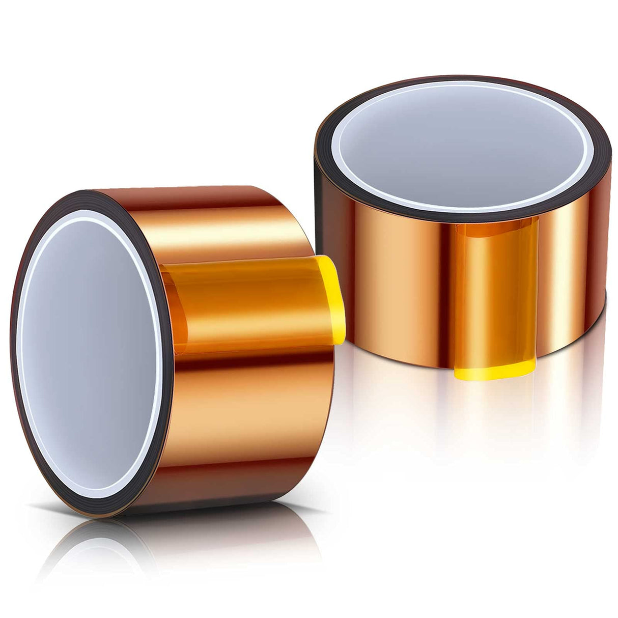 Outus 2 Rolls Heat Tapes High Temperature Tape Sublimation Tape Heat Transfer Tape Heat Resistant Tape Polyimide Tape for Electronics 3D Printers DIY Crafts (Dark Brown,50 mm Wide) Outus