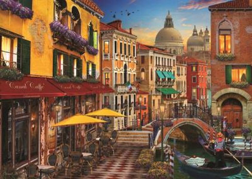 Anatolian Puzzle - Canal Cafe Venice, 1500 Piece Jigsaw Puzzle, Code: 4553 Anatolian