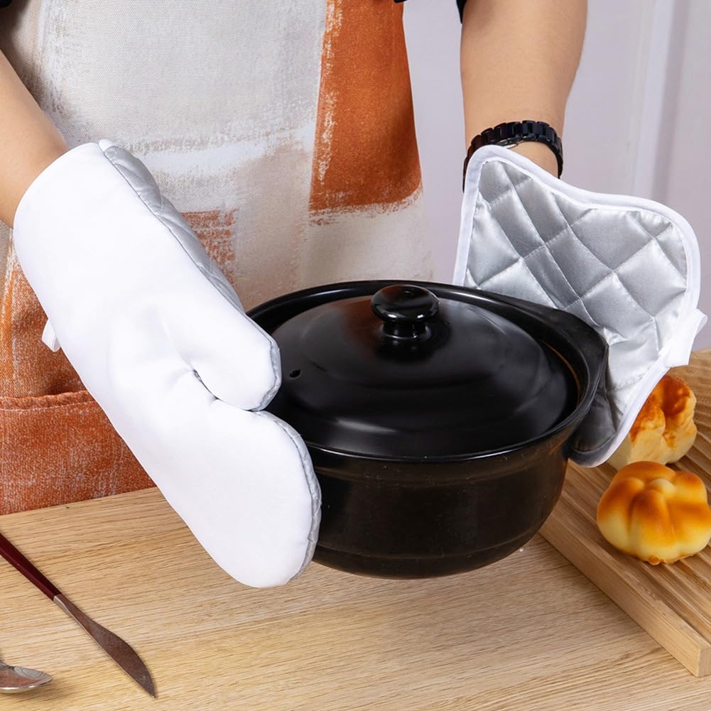 PRIZOM Sublimation Blank Oven Mitts Set Gloves and Sublimation Blank Pot Pad for DIY Kitchen Accessories 4Pcs Buosha