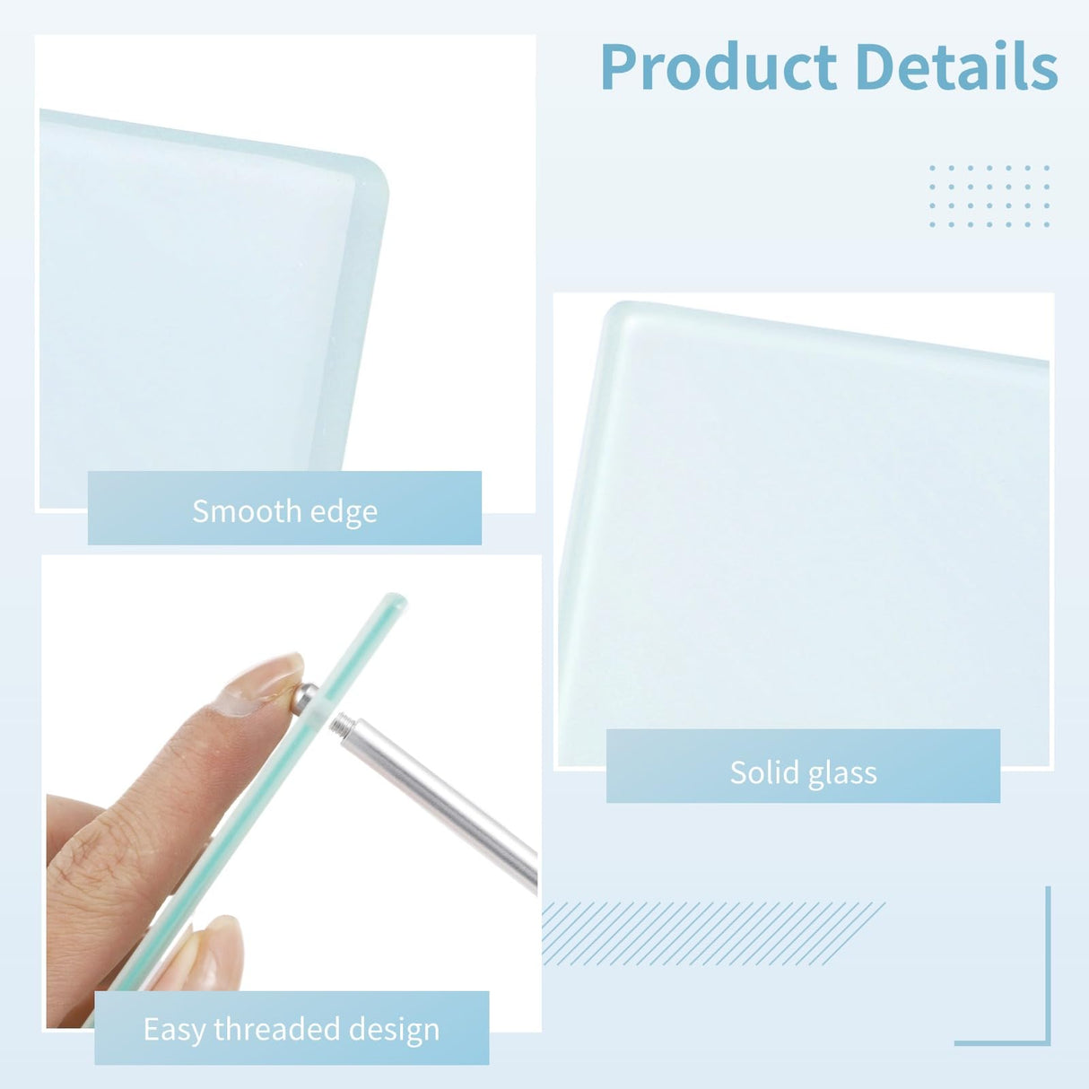 10 PCS Sublimation Glass Photo Frames Bulk, Blank Tempered Glass Frames, Glass Picture Frames 4.3 x 6.3 Inches Heat Transfer Frames with Display Stands for DIY Personalized Gift Tideme