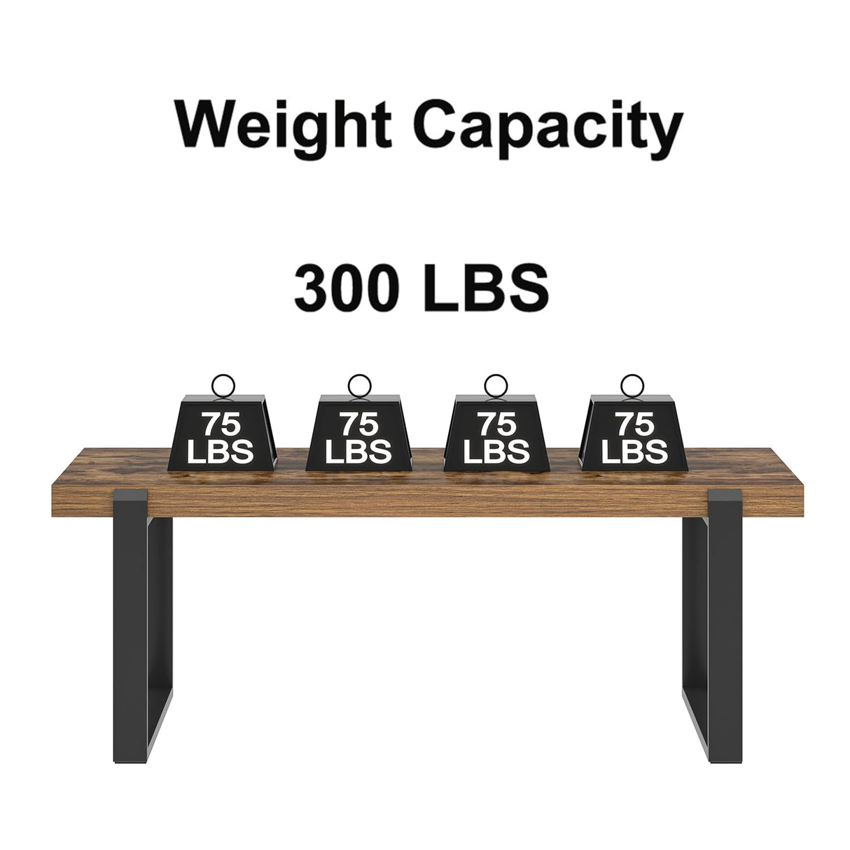 FOLUBAN Coffee Table, Modern Rustic Wood and Metal Center Table, Industrial Rectangle Cocktail Tea Table for Living Room, Brown, 47 Inch FOLUBAN