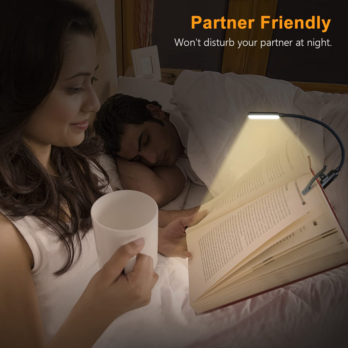 Gritin 9 LED Rechargeable Book Light for Reading in Bed - Eye Caring 3 Color Temperatures,Stepless Dimming Brightness,80 Hrs Runtime Small Lightweight Clip On Book Reading Light for Studying Gritin