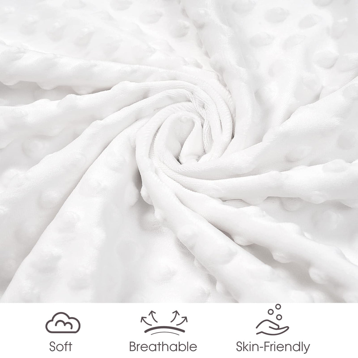 david's kids Minky Baby Blanket for Boys Girls Neutral, Soft Lightweight Micro Fleece Blanket with Double Layer, Dotted Backing, Breathable Receiving Blanket for Newborns, 30x40 Inches, White david's kids