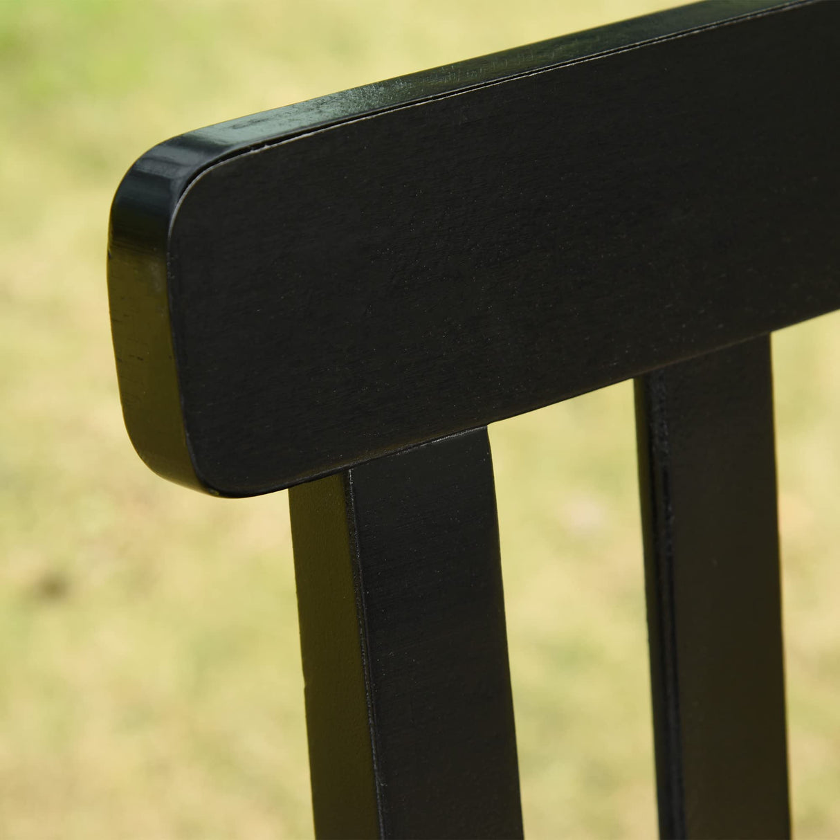 Outsunny 2-Seater Hanging Porch Swing Outdoor Patio Swing Chair Seat with Slatted Build and Chains, 440lbs Weight Capacity, Black Outsunny