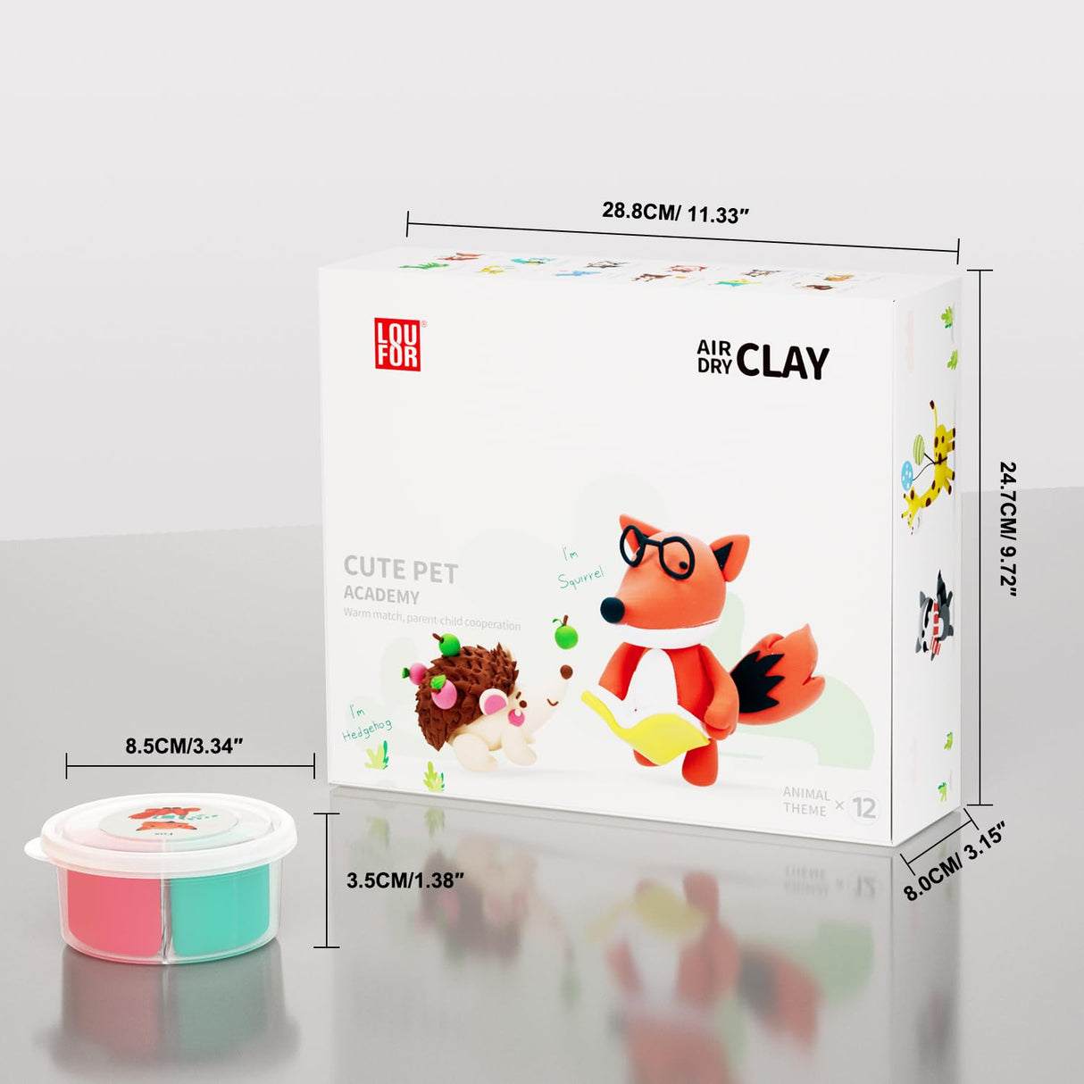 LOUFOR Air Dry Clay Kits - Modeling Clay for Kids, Ultra Light & Soft, Safe & Non-Toxic, DIY Airdryclay Kit with Sculpting Tools and Tutorials, Creatible Art Crafts Toys Gifts for Boys Girls LOUFOR