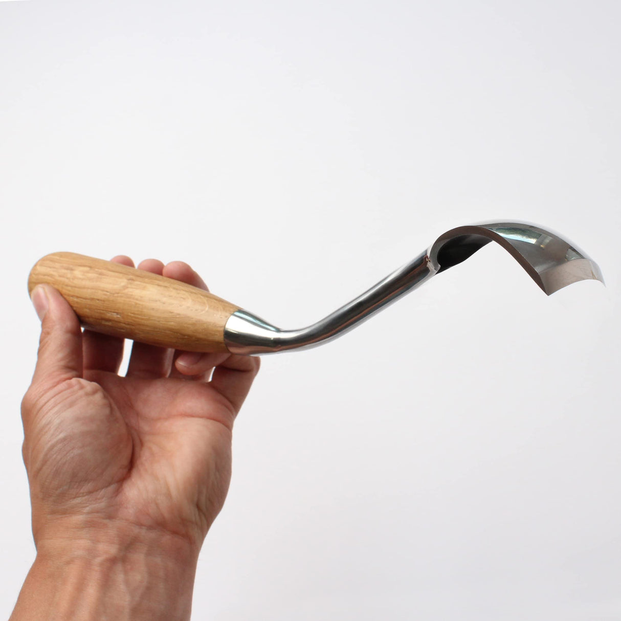 Stryi Long Bent Gouge Chisel 0.8 In, Spoon Carving Gouge BG20, Wood Carving Bent Chisel, Bowl Kuksa Ladle Plate Jug Deep Cuts Carving Tool, Volume Carving Gouge StryiCarvingTools