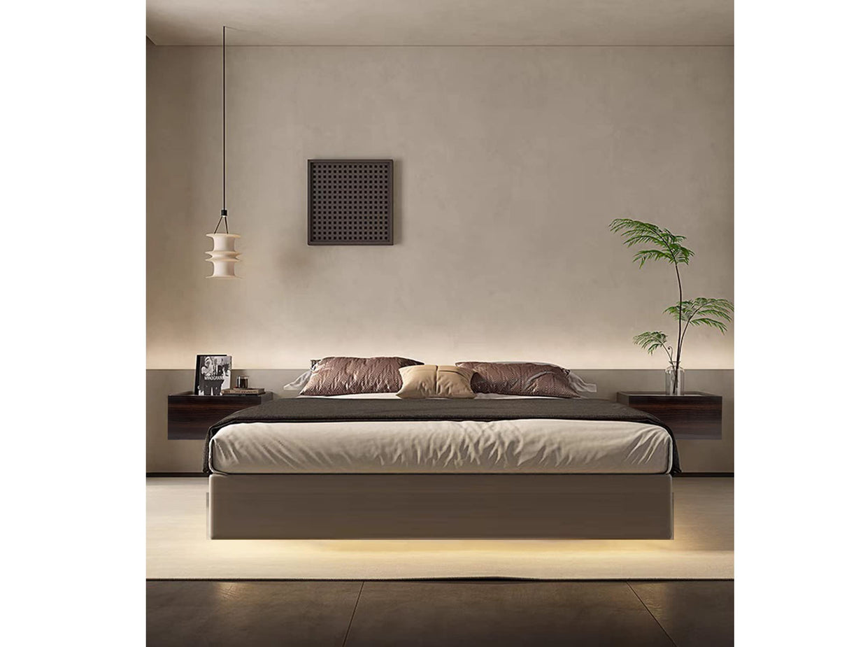 Lizipai 2pcs Floating Nightstand Wall Mounted, Concealment Furniture,Night Stand with Drawer, Hanging Bedside Table (Night Falls-Left+Right-Big) Lizipai