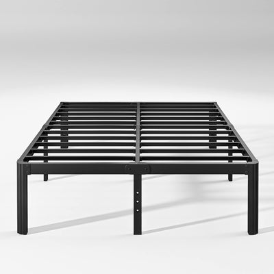 Hunlostten 12" High King Bed Frame No Box Spring Needed, Heavy Duty King Platform Bed Frame with Round Corners, Easy Assembly, Noise Free, Black