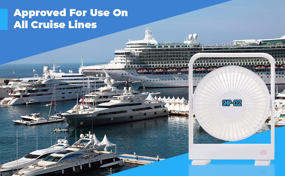 SAILPAK Ship-EEZ Cruise Ship Approved Fan, Magnetically Hangs from Stateroom Ceilings and Walls, The Original Cruise Fan SAILPAK