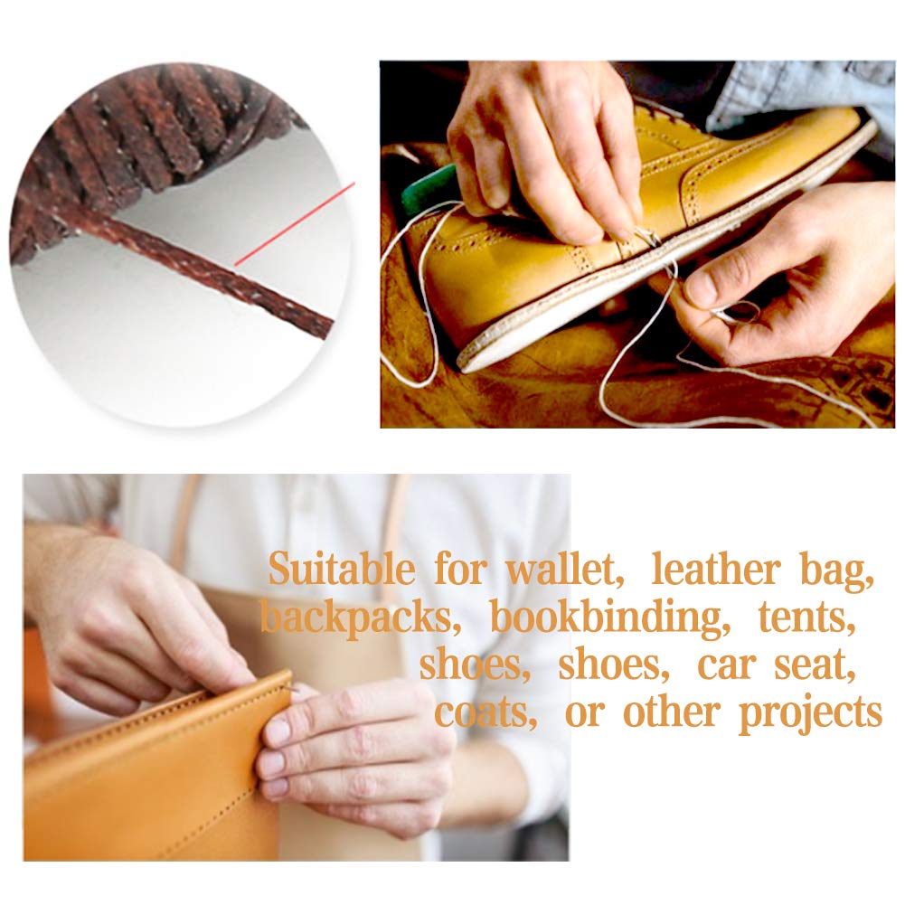 Stitching Hole Punch BUTUZE, 4mm Silent Rhombus Leather Hand Pliers with Leather Needle, Wooden Needle Case, Waxed Thread for Belts, Straps, Saddles, Shoes, Fabric DIY BUTUZE