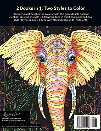Elegant Elephants Day & Night Coloring Book JR Imagination