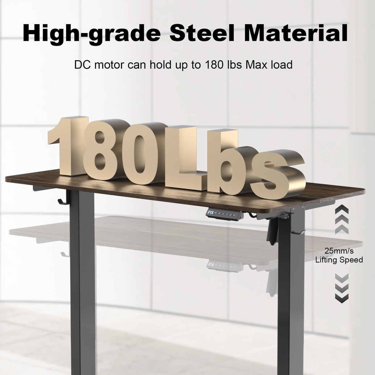 ExaDesk 48 * 24 Inches Electric Standing Desk, Adjustable Height Sit Stand Up Desk with 3 Memory Presets, Motorized Home Office Computer Gaming Workstation Desk, Espresso ExaDesk