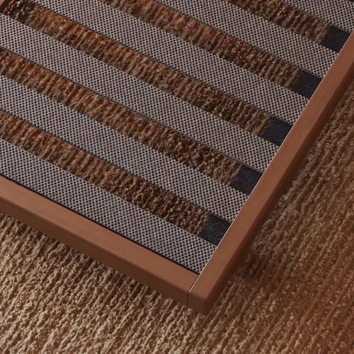 homary Japanese Style Queen Floor Bed Frame, 6.3" Low Profile Tatami Platform Bed with Carbon Steel Slats & Wood-Finished Metal Frame, No Box Spring Needed, Fits Queen Mattress 60" W x 80" L homary