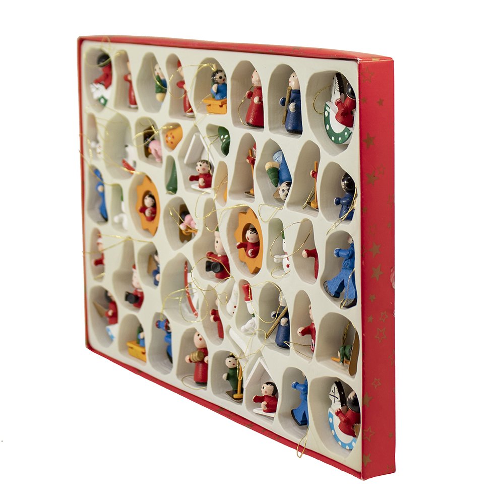 Kurt Adler C0719 Petite Treasures Wooden Ornament, Set of 48 Kurt S. Adler