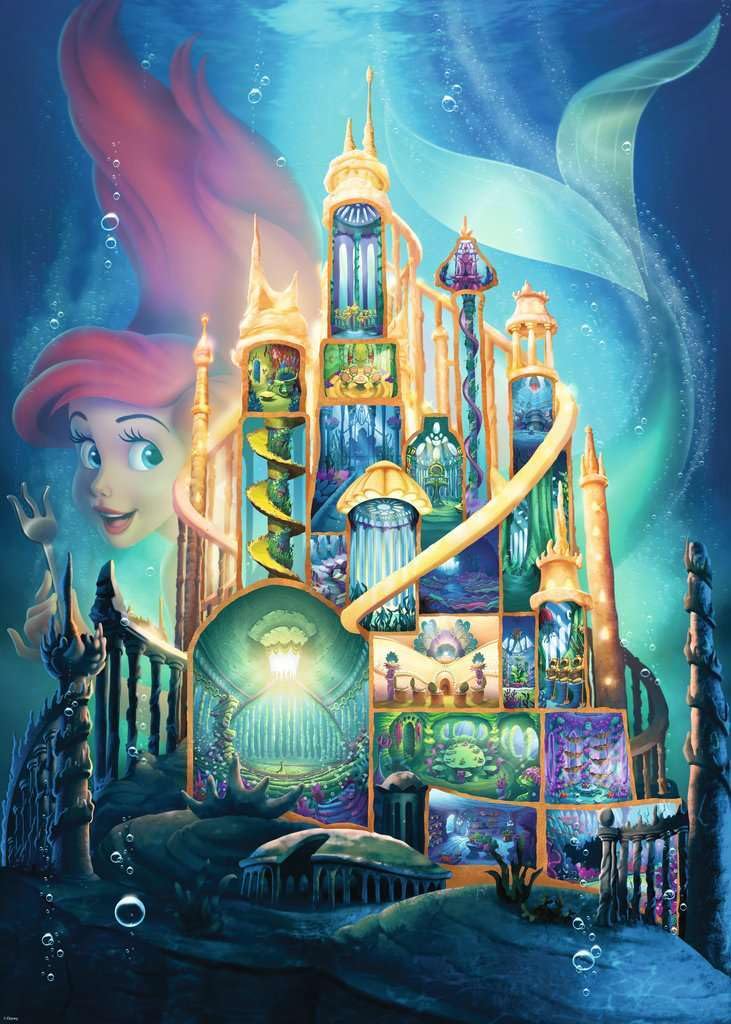 Ravensburger Disney Castles Collection - Ariel's Underwater Kingdom | 1000 Piece Jigsaw Puzzle for All Ages | Unique Softclick Technology Vibrant, Glare-Free Design | FSC Certified Ravensburger