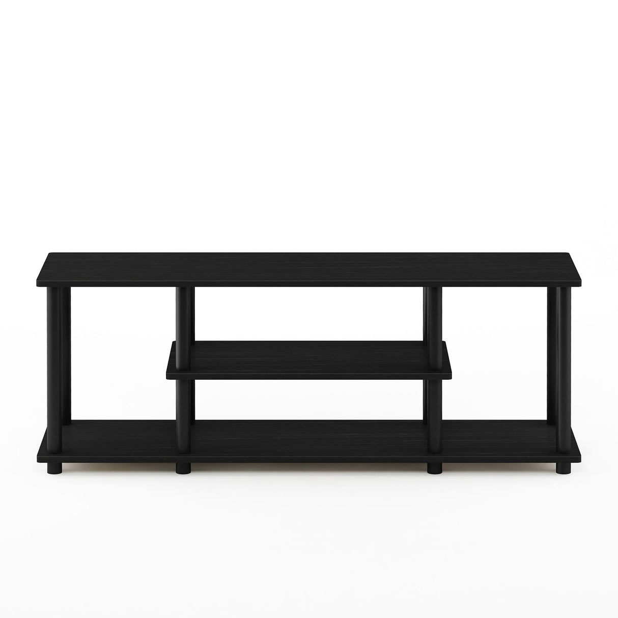 Furinno Turn-N-Tube No Tools 3D 3-Tier Entertainment TV Stand up to 50 inch TV, Round Tubes, Walnut Furinno