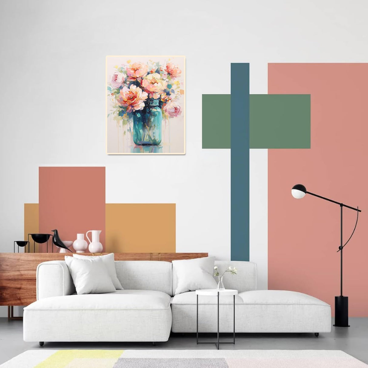 Flowers in Bottle Paint by Numbers Kit for Adults Beginner Flower Oil Painting Kit Adult Paint by Number Kits on Canvas DIY Painting for Beginners Art by Numbers for Gifts Home Wall Decor 16x20 Inch obterie