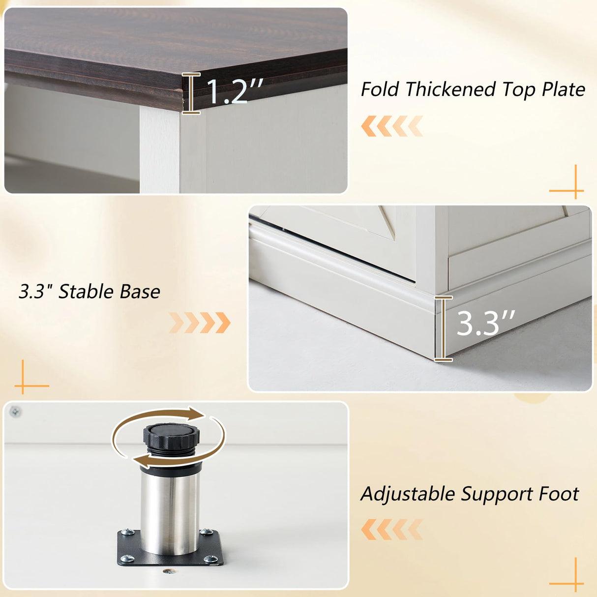 LUXOAK 66" Farmhouse TV Stand for 75 Inch TVs, 40" Tall Entertainment Centere with Sliding Barn Doors, Rustic Media Console Table Storage Cabinet with Adjustable Shelves, Living Room, Antique White LUXOAK