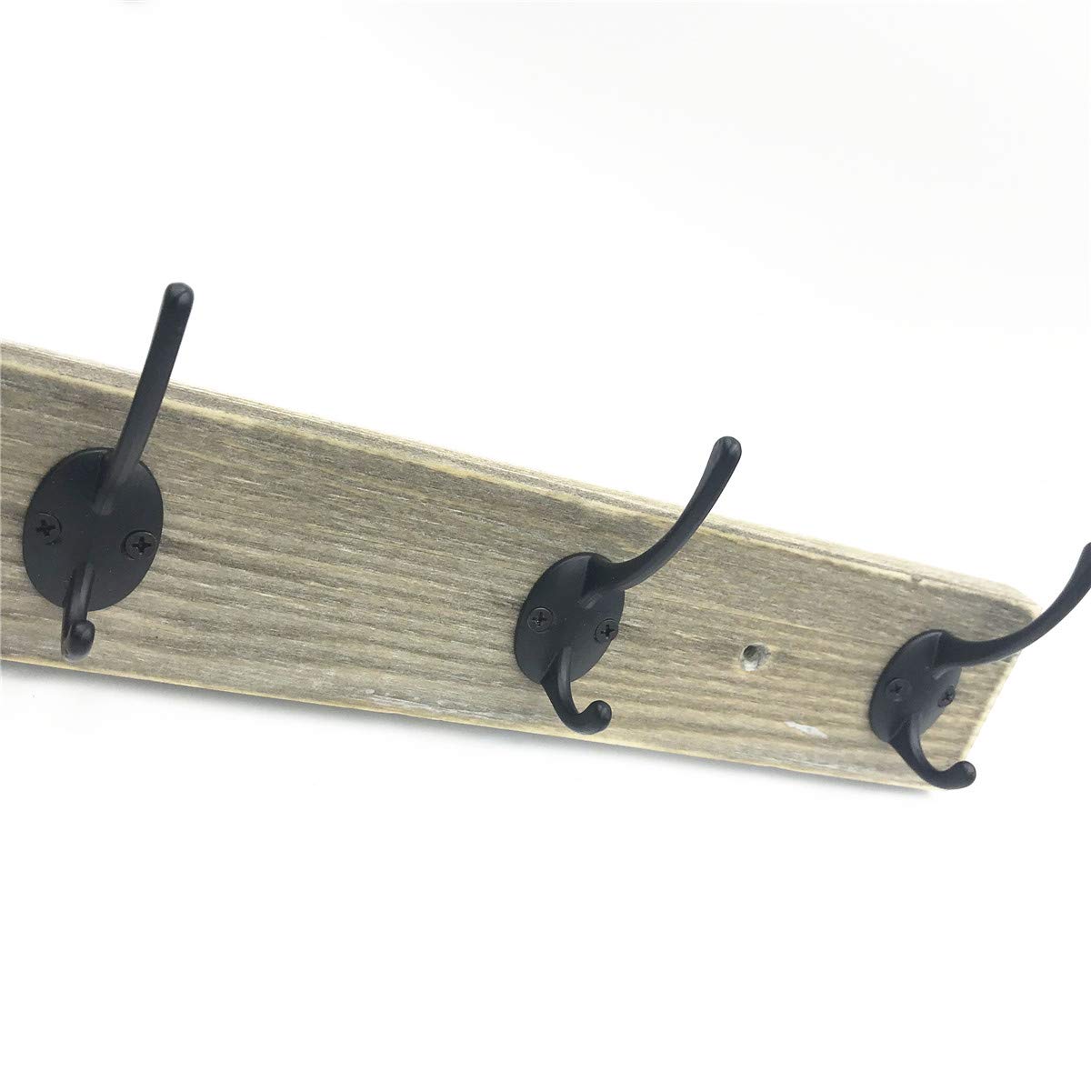 Sageme Wall Mounted Coat Rack, Wooden Entryway Vintage Rustic Coat Rack Hat Hanger Rack Zinc die-cast 4-Hook Rail for The Entryway, Bathroom, Bedroom, Kitchen, Mudroom Pinewood Alloy 4-Hook Sageme