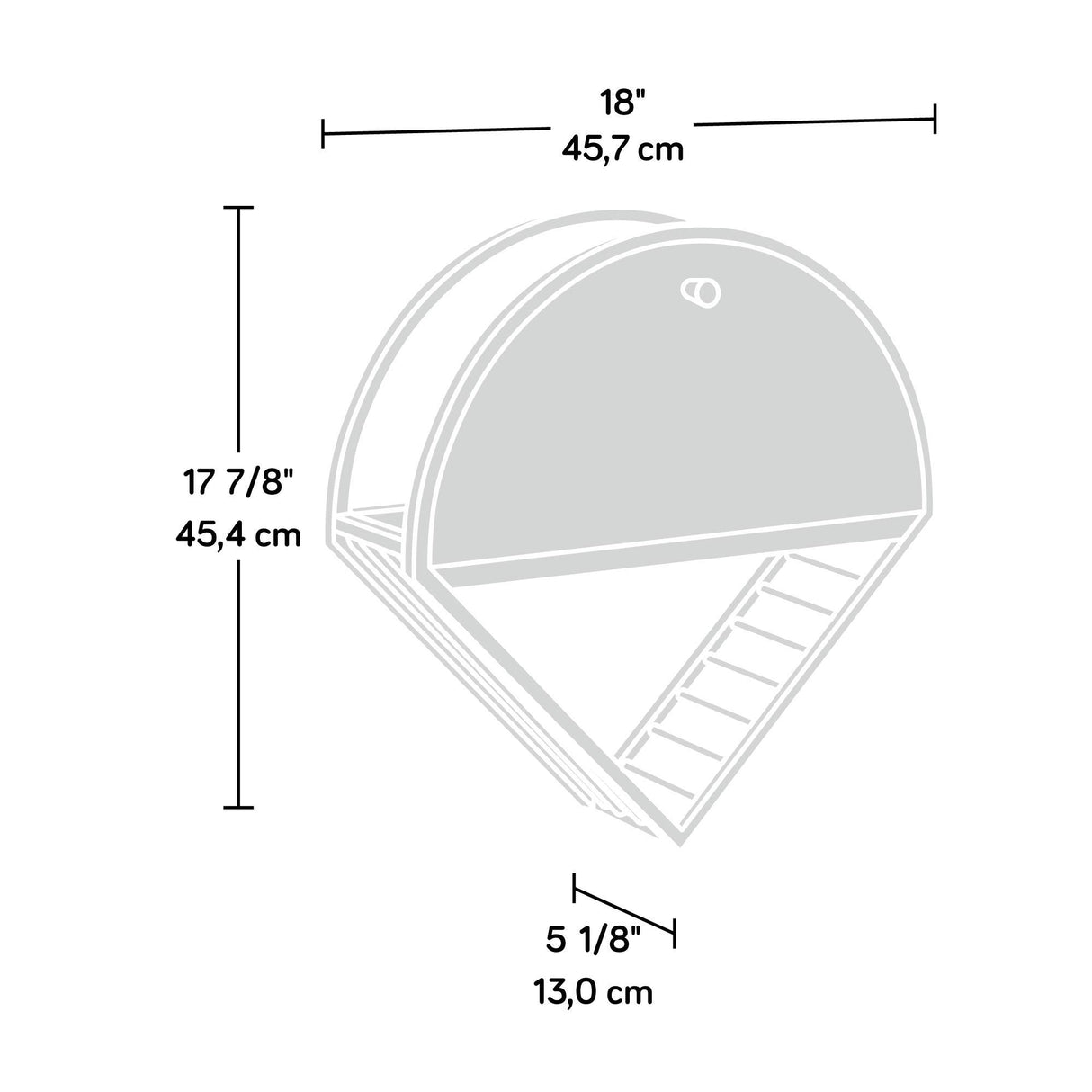 Sauder Boulevard Cafe Hanging Night Stand/Book Shelf, L: 17.99" x W: 5.12" x H: 18.11", Black Finish Sauder
