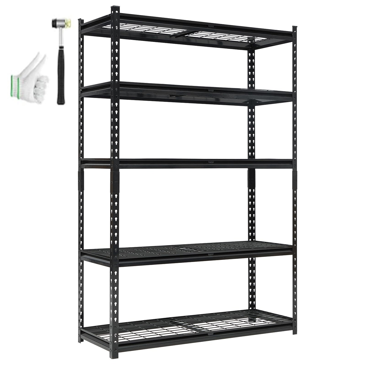 EcoExplorer Heavy Duty Garage Shelving Units,5-Tier Adjustable Storage Shelves,48x24 x72in,Loads 2500 LBS,Adjustable Garage Storage Shelving, Metal Storage Utility Rack Shelf Unit EcoExplorer
