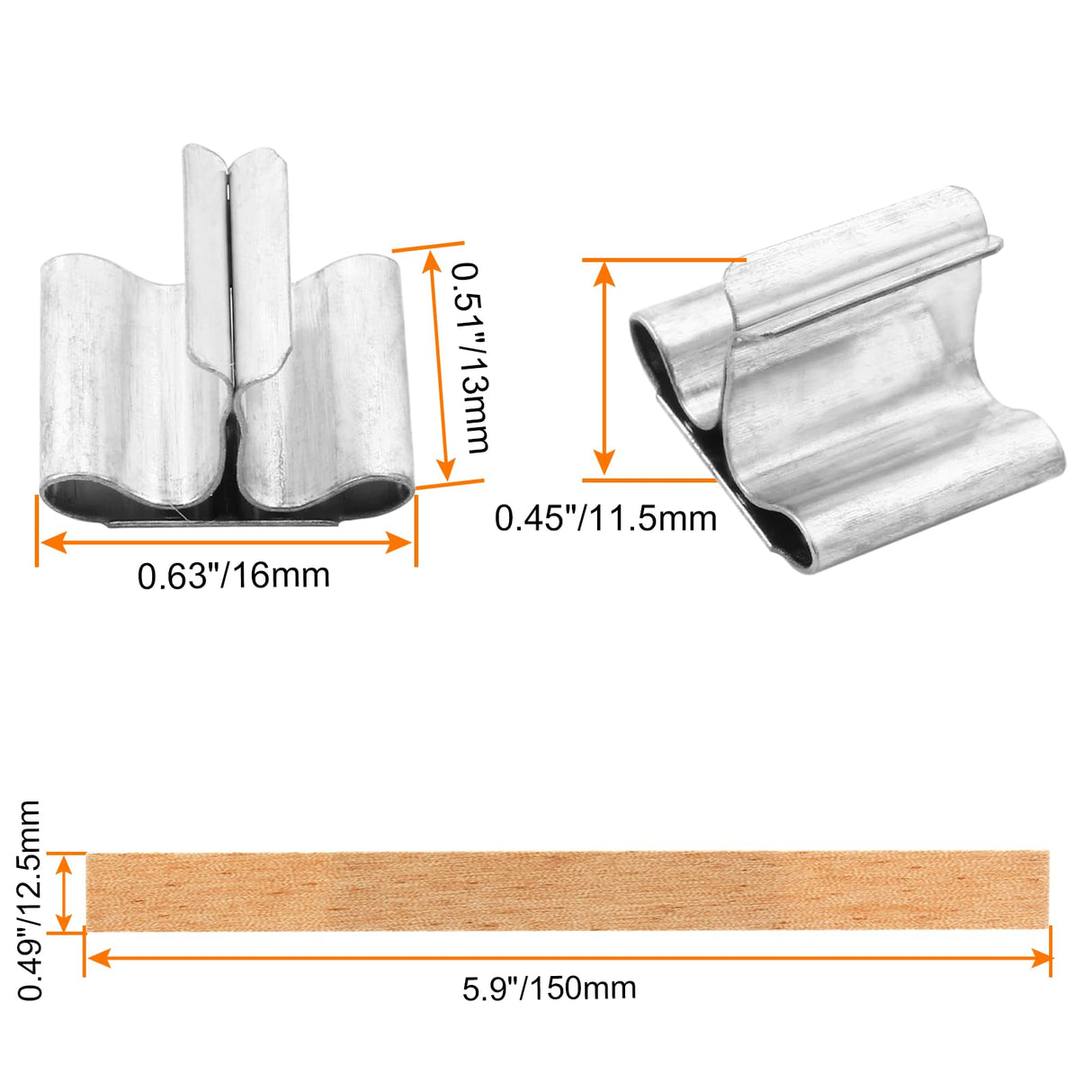 Litoexpe 50 Pcs Wood Wicks for Candles Making, 5.9x0.5 Inch Smokeless Crackling Wooden Candle Wicks with 50 pcs Stand Candle Cores, Wooden Wicks for DIY Soy Candle Making(50 Sets) Litoexpe