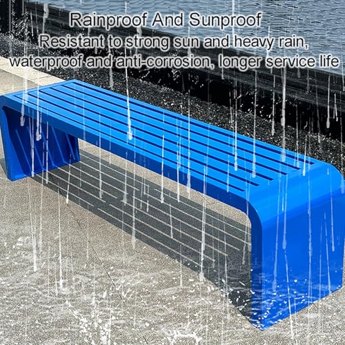 Steel Frame Outdoor Indoor Bench, Outdoor Benches Weatherproof, Art Deco Alloy Picnic Bench, All Weather Resistant Backless Patio Garden Bench, for Garden, Porch, Park, Balcony, Outside(Yellow,180CM/7 FQWYNMZ