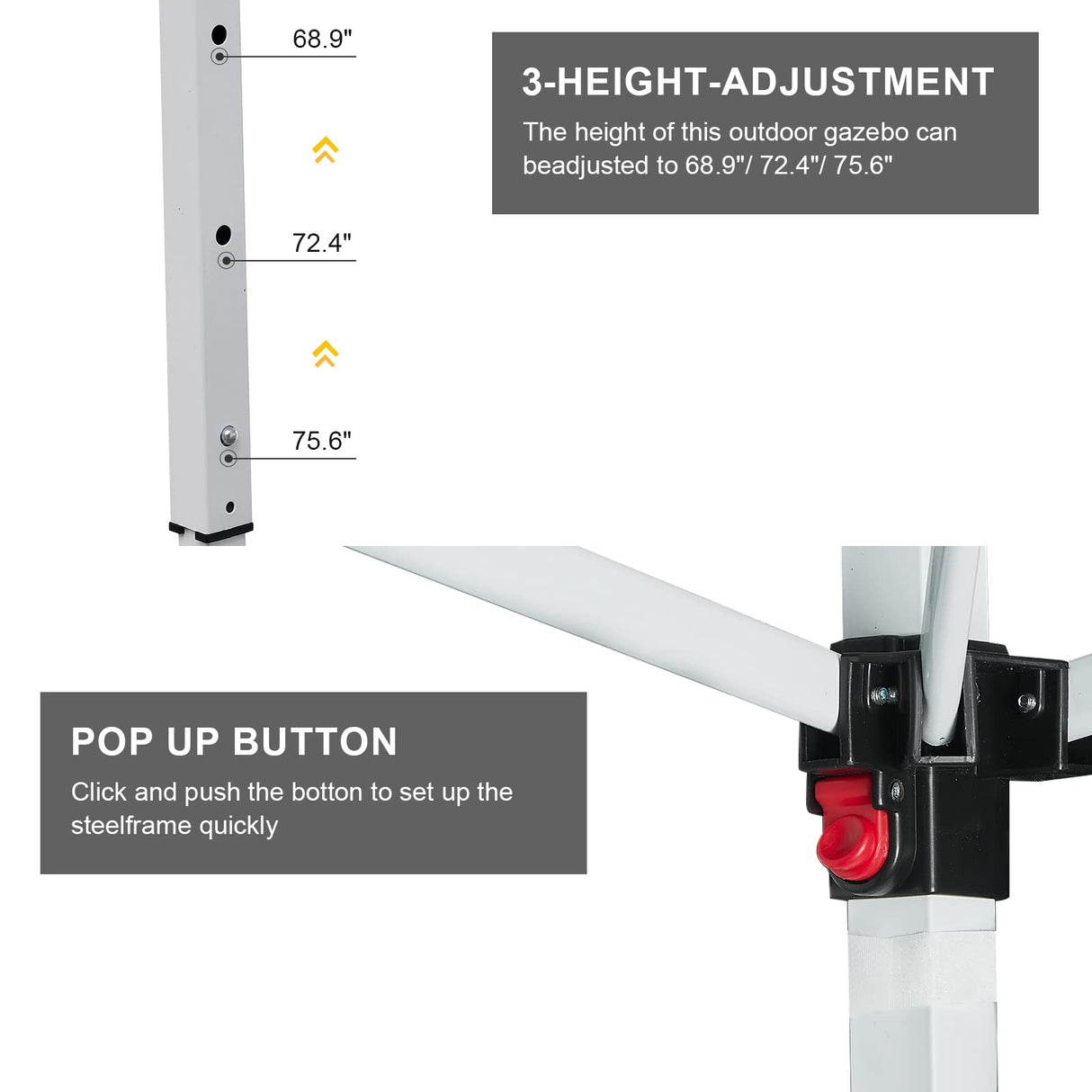 TUKAILAI 10' x 20' Pop Up Gazebo Marquee, Anti-UV Party Wedding Tent Event Shelters with 6 Removable Sidewalls & Carry Bag, Heavy Duty Instant Canopy for Outdoor Camping Garden Patio (White) TUKAILAi