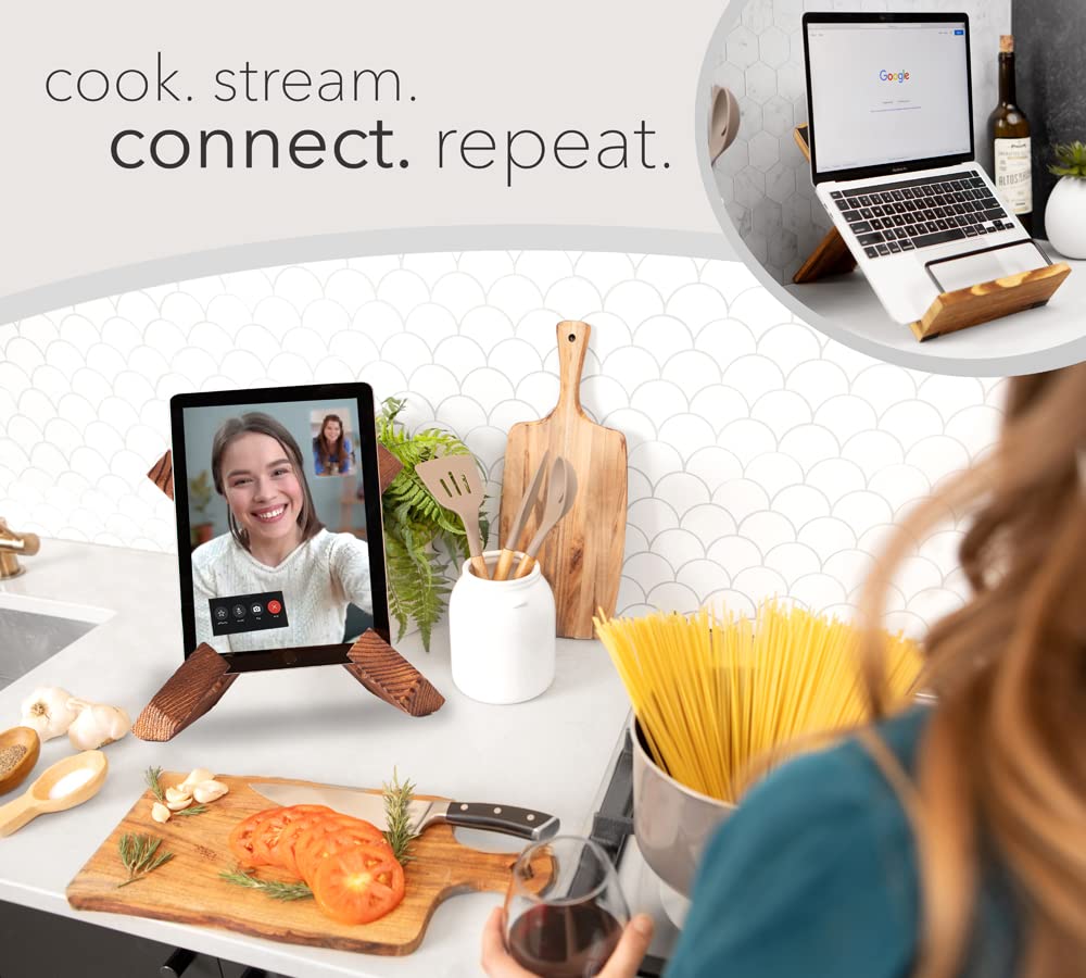 Willow & Croft Cook Book Stand. Rustic Farmhouse Plate Display Stand, Photo Picture Frame Display Stand, Cookbook Holder, Recipe Book Holder. Distressed Cookbook Stand for Kitchen Counter. Home Decor. Willow & Croft