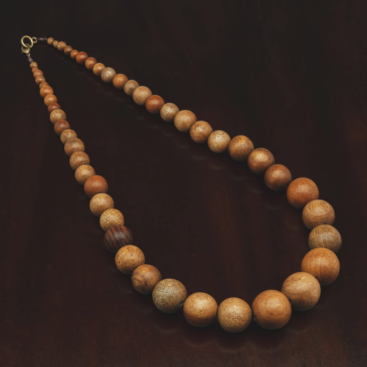 Nanalou Wooden Beads Necklace (Walnut) Nanalou