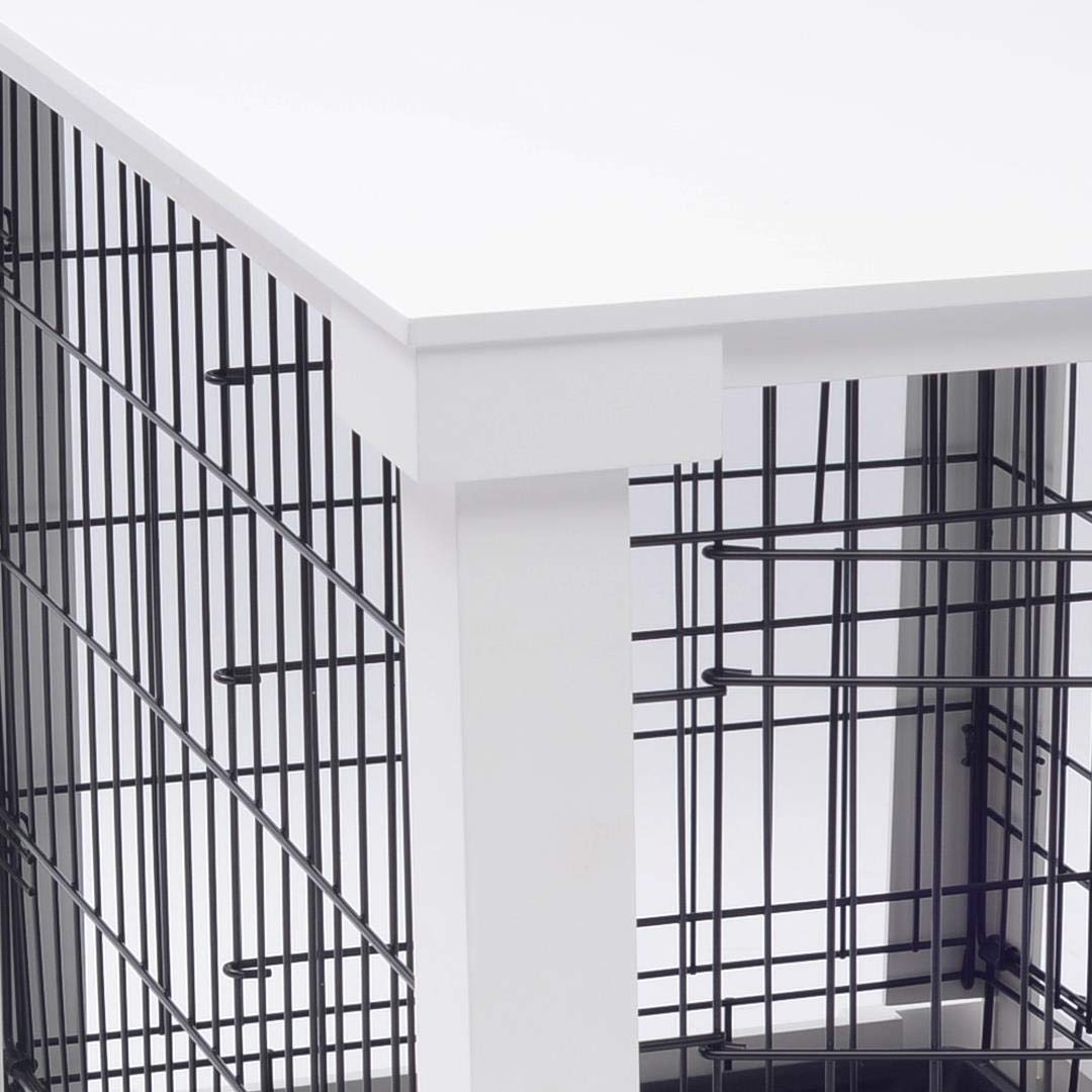 zoovilla White Dog Cage with Crate Cover, Dog Kennel Medium zoovilla