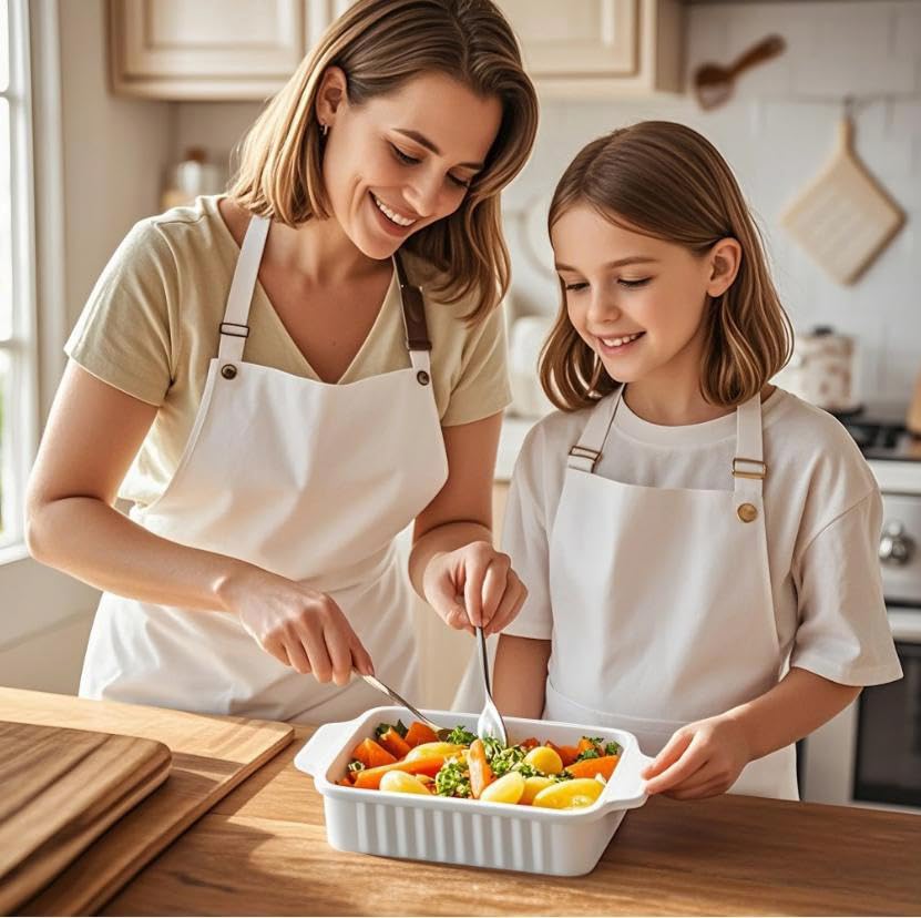 Gacoree Small Baking Dish, 9x5 inch Small Casserole Dishes for Oven, 30 Oz Ceramic Small Baking Pans with Double Handles for Roasting, Lasagna, Pie, Gratin, Set of 2 Gacoree