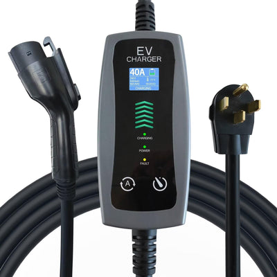 EP Level 2 Portable EV Charger, 16-40 Amp, 240V, 25ft Cable, Fast Charging Station for All EVs, NEMA 14-50P Plug, Upgraded Portable Electric Vehicle Charger