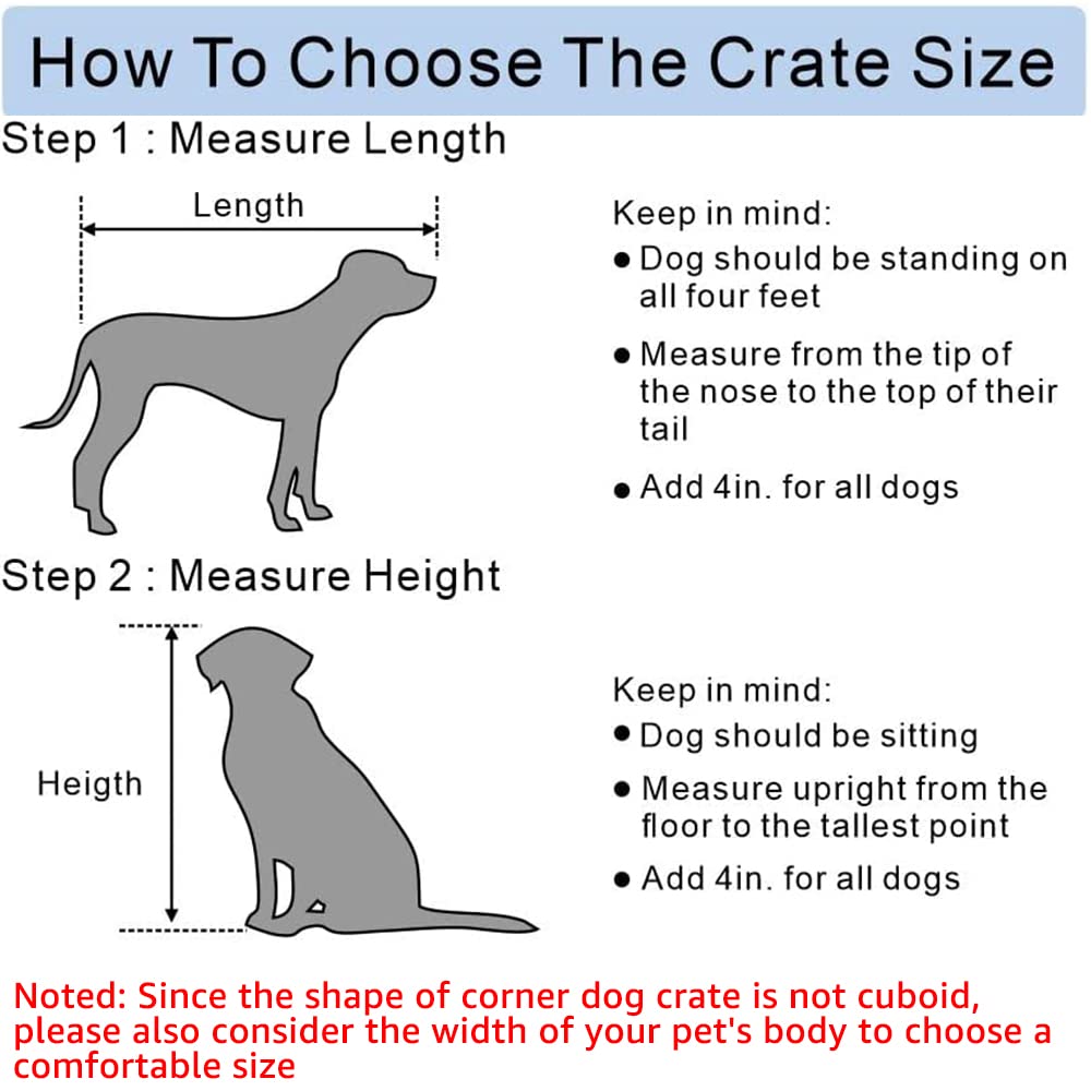 beeNbkks Furniture Dog Crate Corner, Dog Kennel Corner Wooden End Table with Cushion, Indoor Pet Crates Corner Side Table for Dogs, Wide Top Perfect for Limited Room beeNbkks