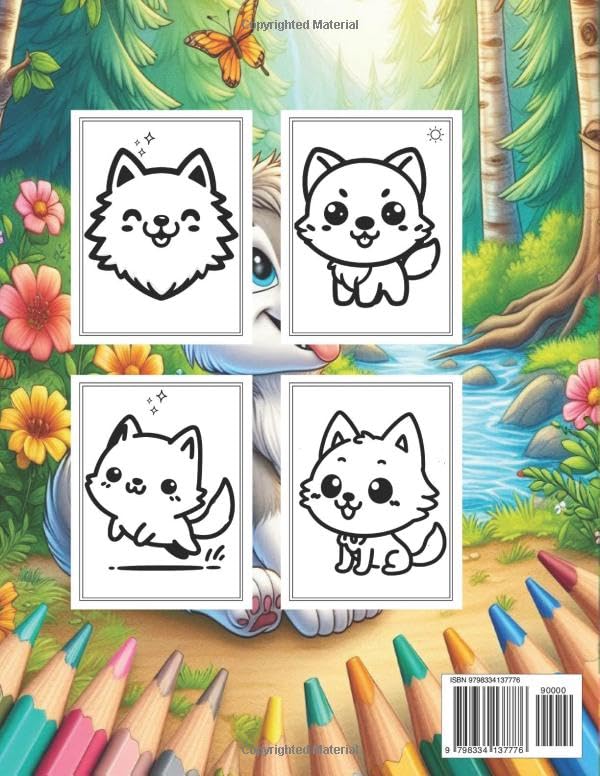 Wolf Coloring Book For Kids: Bold & Easy Wolves Colouring Pages for Toddlers ages 2-4, 3-5 Years Old, Kindergarten and Preschool Majosta