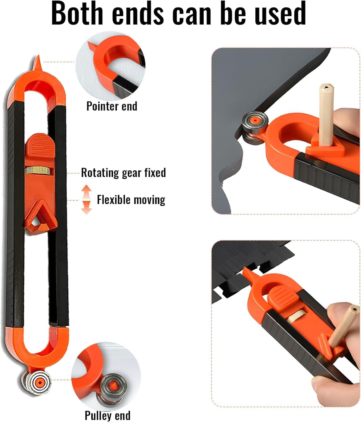 Gauge Shape Outline Tool, Contour Gauge Profile Tool with Lock, Measuring Tools Shape Duplicator for Woodworking - 10 Inch & 6 Inch (6+10 inch HBTJCZXL