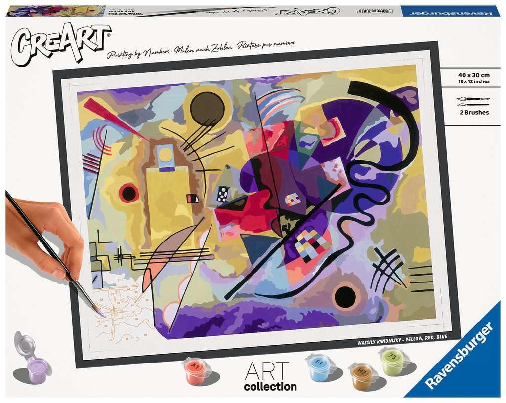 Ravensburger Kandinsky: Yellow-Red-Blue Paint by Numbers Kit for Adults - 23650 - Painting Arts and Crafts for Ages 14 and Up Ravensburger